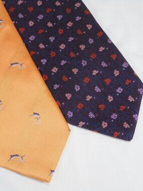 2 gorgeous LEONARD PARIS  made in Italy silk ties